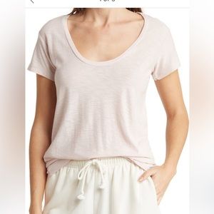 JAMES PERSE Deep V neck T shirt in Ballerina
